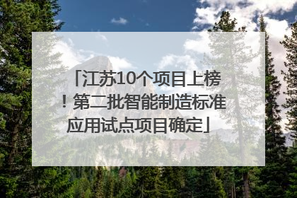 江苏10个项目上榜！第二批智能制造标准应用试点项目确定
